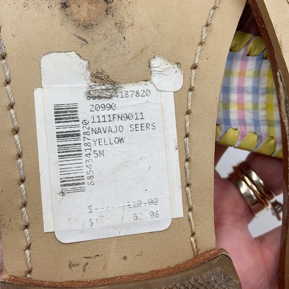 Euc Jack Rogers pastel plaid whipstitch sandals 5 - Picture 9 of 9